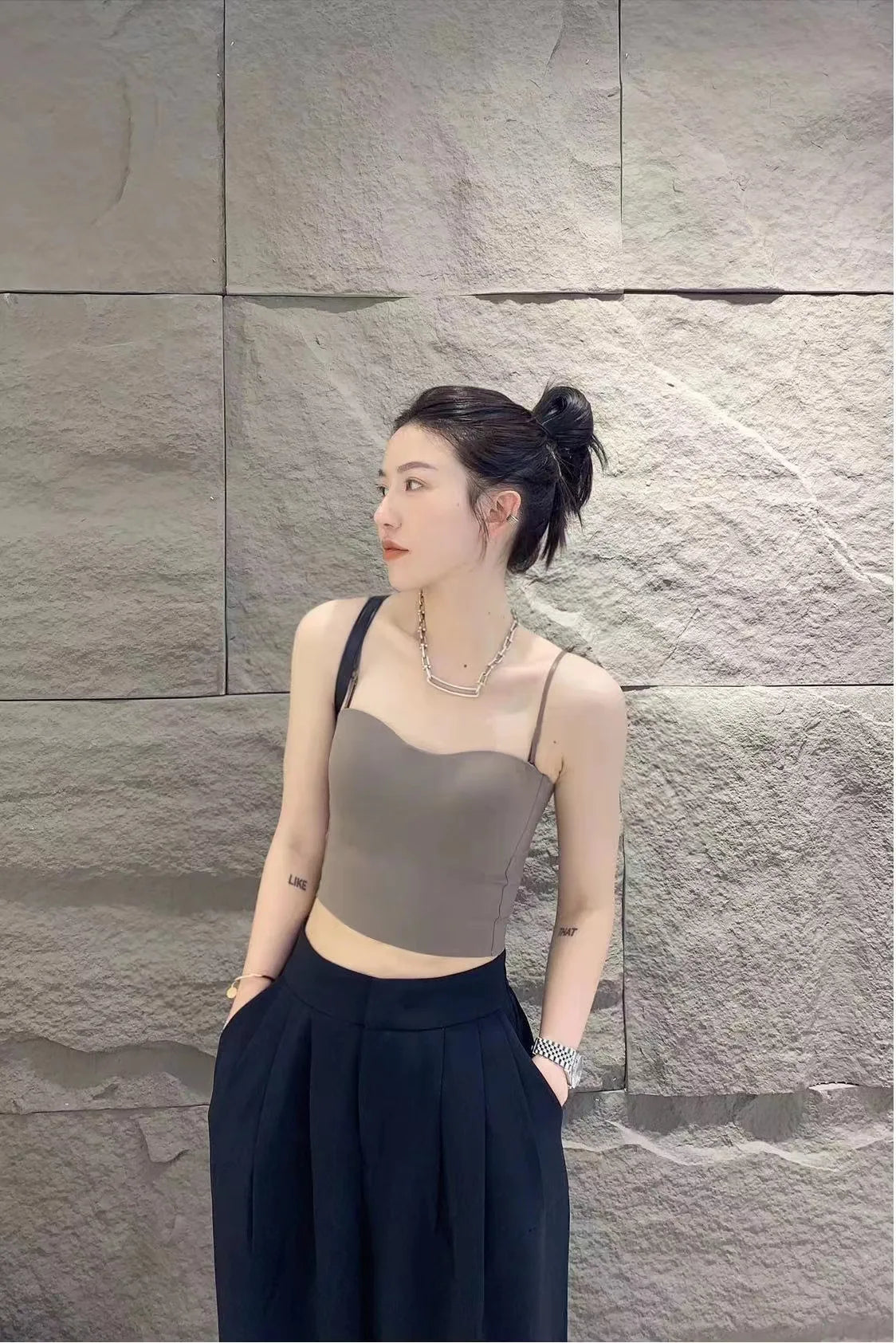 Spaghetti strap crop